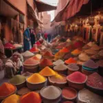 Bustling Marketplace in Marrakech